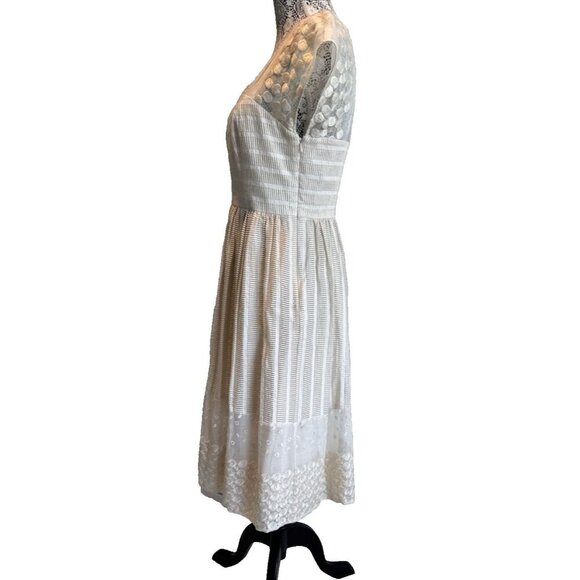 ANTHROPOLOGIE MOULINETTE SOEURS Poema Lace Dress size 6 Ivory fairy BOHO garden - Picture 3 of 16